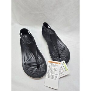 Crocs Serena Sexi Women's Size 4 Black Thong Slingback Flip Flop Sandal Rare-NWT